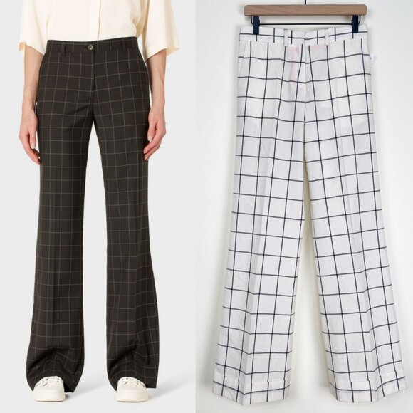 Anthropologie Pants - Paul Smith Cotton Wool Wide Straight Flare Leg Trouser Pants Preppy Academia 38